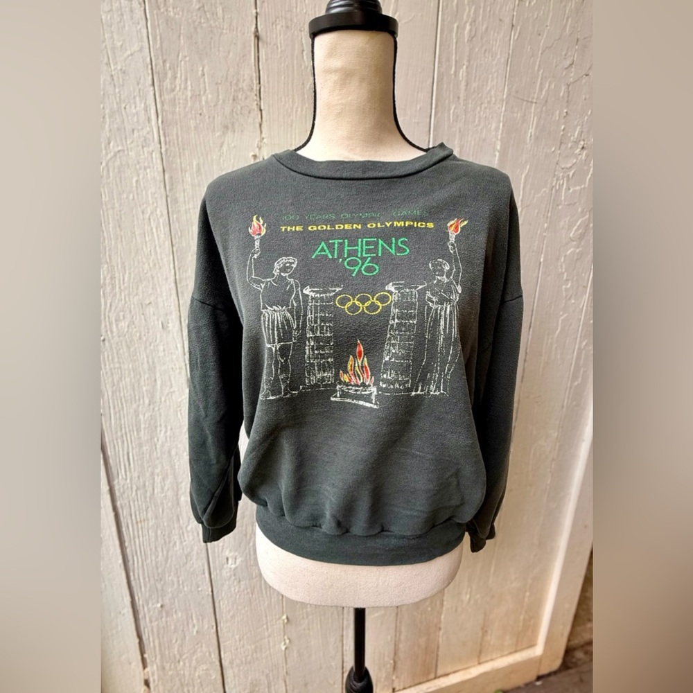 Vintage ‘96 Olympic Games 100th Anniversary ‘The Golden Olympics’ Green Crewneck